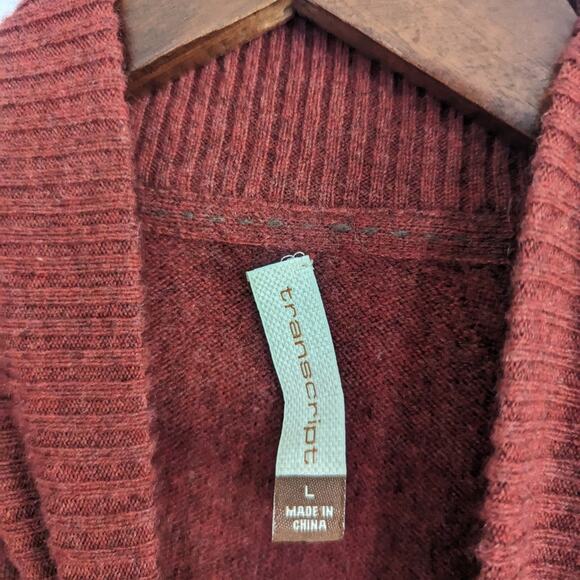 Men's Transcript 100% Cashmere Burnt Orange Half-Zip Sweater Large - Picture 5 of 5